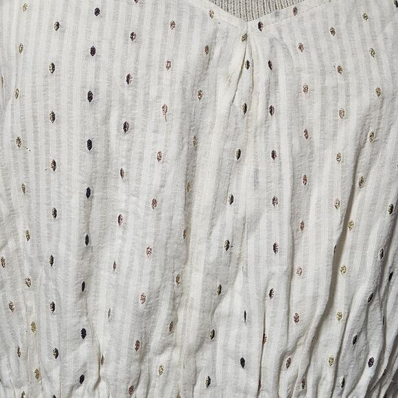 White Metallic Dot Mini Dress Size Medium - Picture 4 of 6